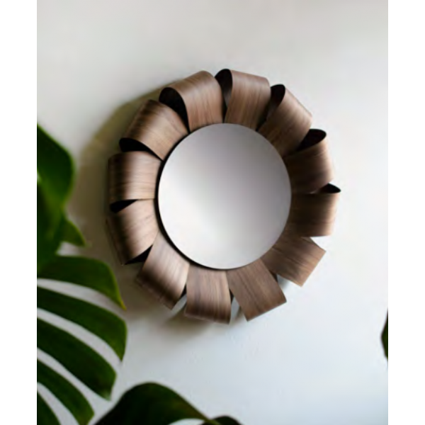 Настенное зеркало Nomon Home ESPEJO BRISA walnut/bronze, D40/75см