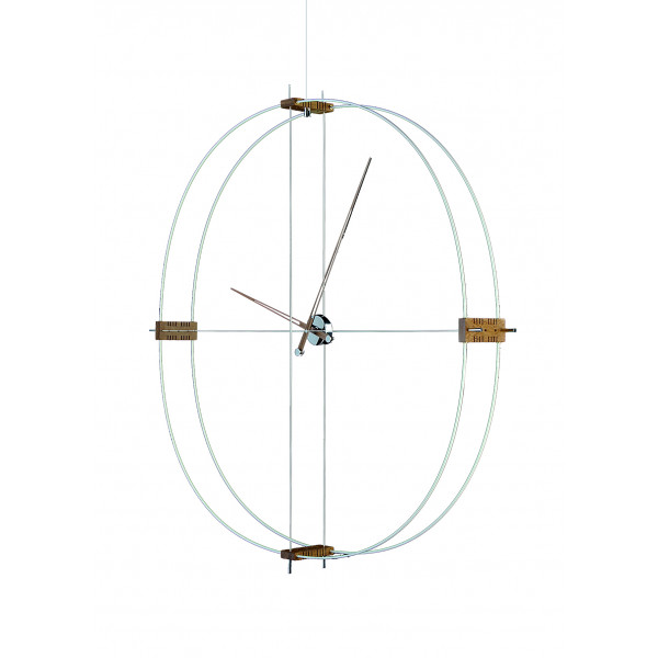 Часы Nomon Delmori, white/walnut, d=140cm