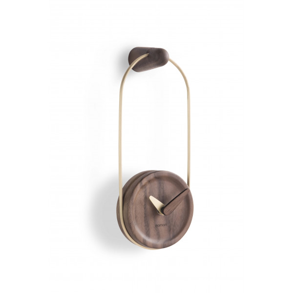Часы Nomon Micro Eslabon gold/walnut d10, h26,5 cm
