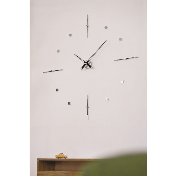 Часы Nomon Mixto i BLACK, chrome, d=110cm.
