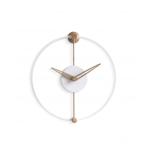 Часы Nomon NANO WHITE/OAK, H30cm D28cm W9cm