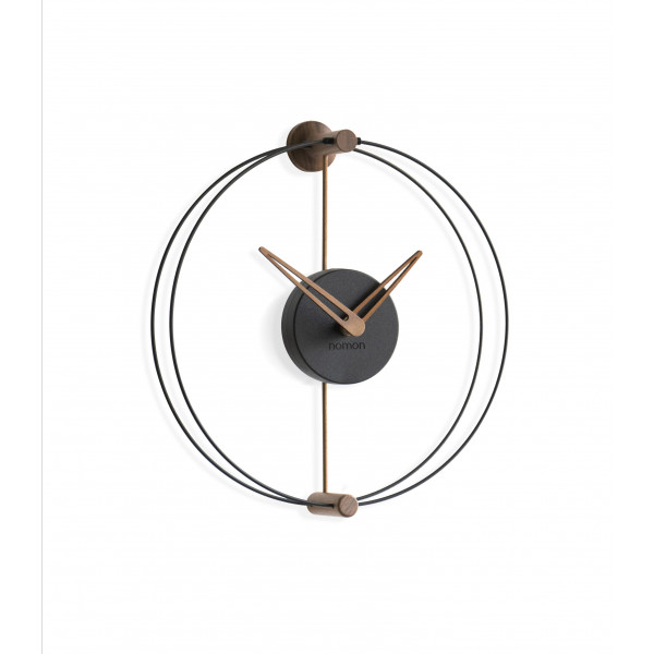 Часы Nomon NANO BLACK/WALNUT, H30cm D28 cm W9cm