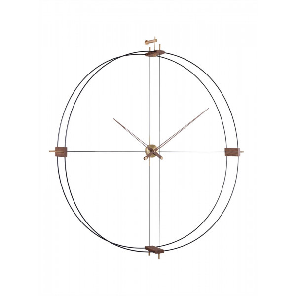 Часы Nomon Delmori Gold, black/walnut, d=130cm